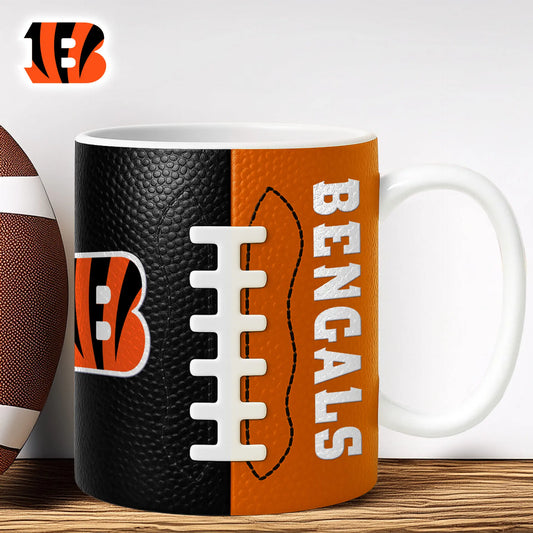 Cincinnati Bengals | Premium NFL Split Color Ceramic Mug HI – HuddleStyle.com - Main
