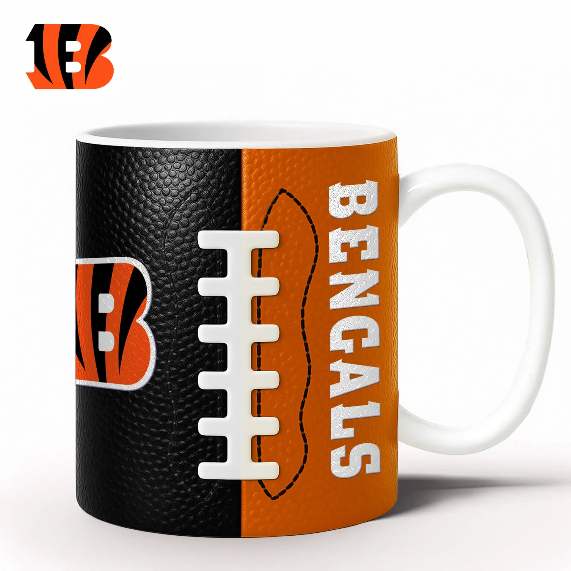 Cincinnati Bengals | Premium NFL Split Color Ceramic Mug HI – HuddleStyle.com - Image 3