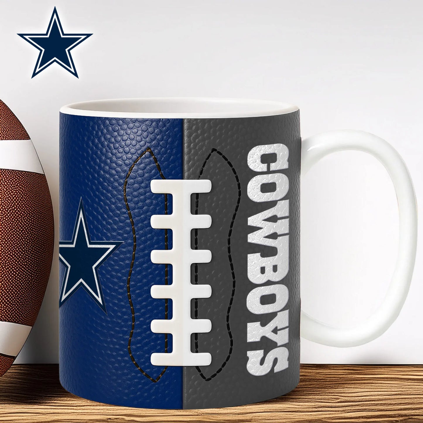 Dallas Cowboys | Premium NFL Split Color Ceramic Mug HI – HuddleStyle.com - Main