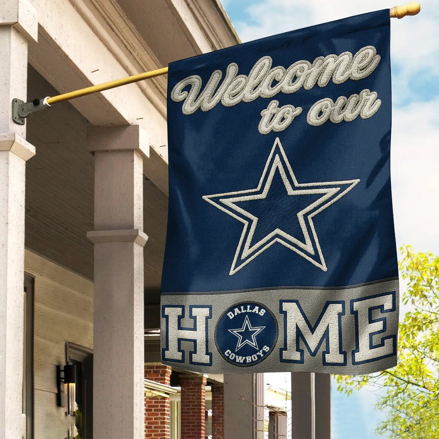 Dallas Cowboys | Premium NFL Welcome Home Flag HI – HuddleStyle.com - Image 2