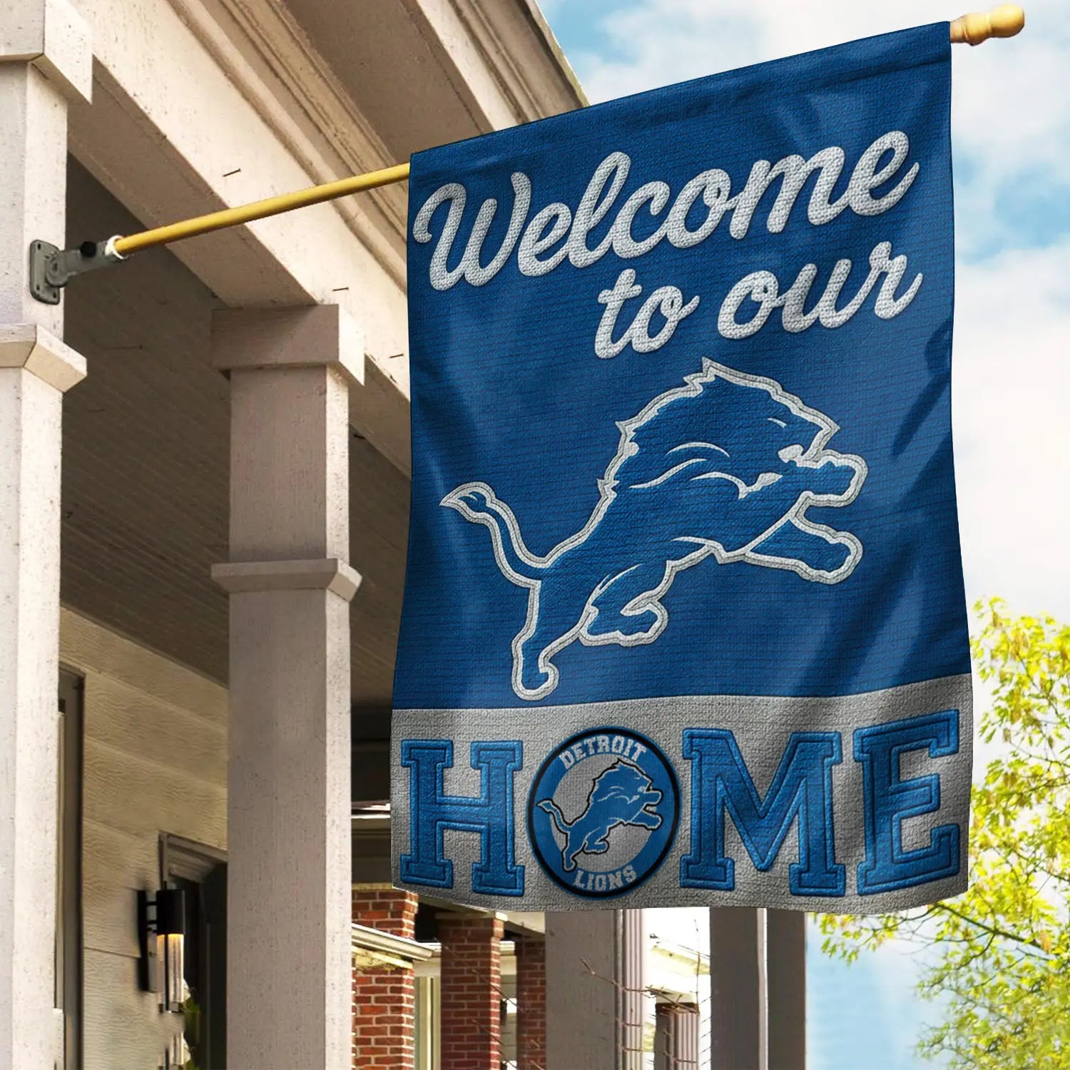 Detroit Lions | Premium NFL Welcome Home Flag HI – HuddleStyle.com - Image 2