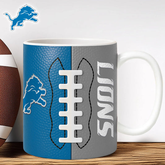 Detroit Lions | Premium NFL Split Color Ceramic Mug HI – HuddleStyle.com - Main