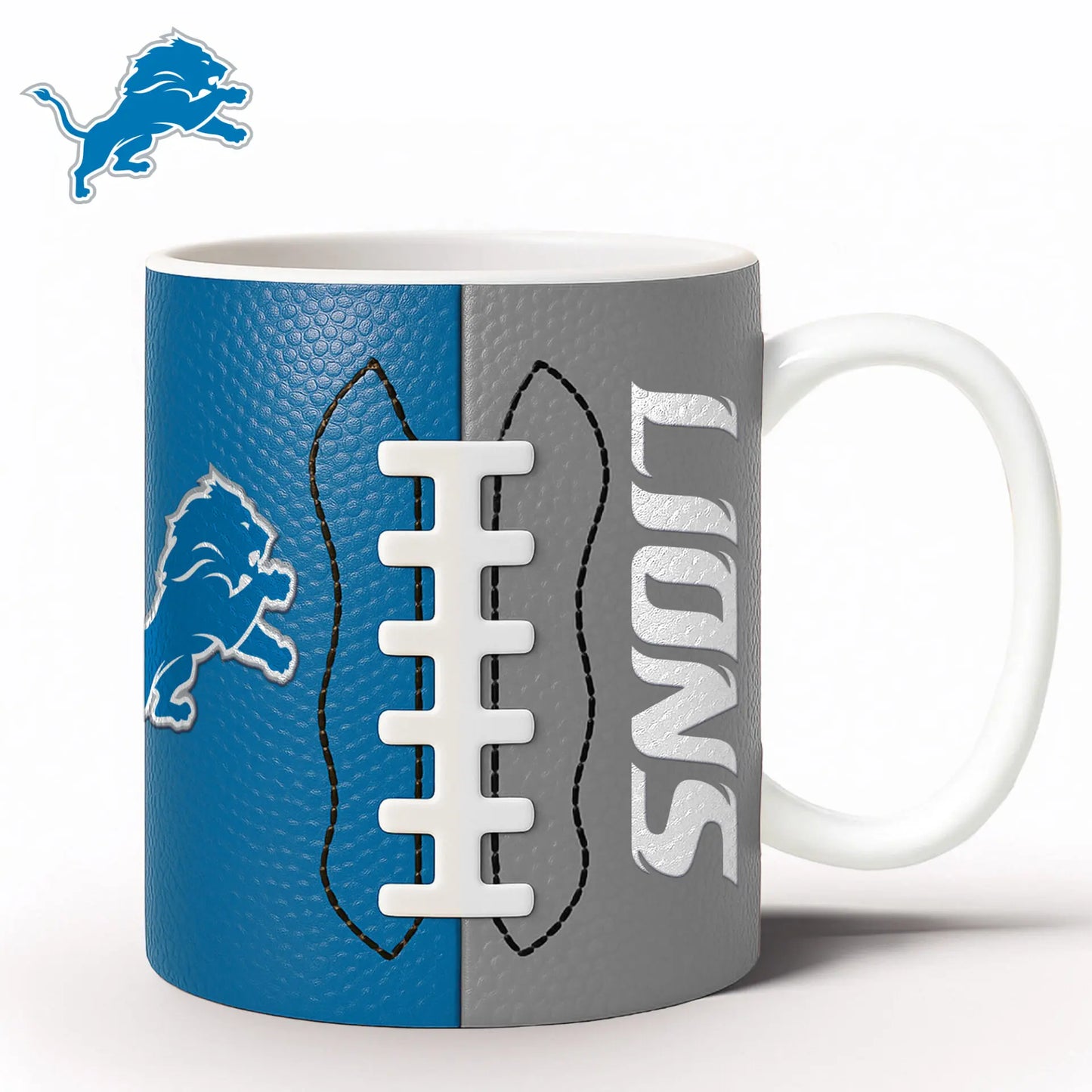 Detroit Lions | Premium NFL Split Color Ceramic Mug HI – HuddleStyle.com - Image 2