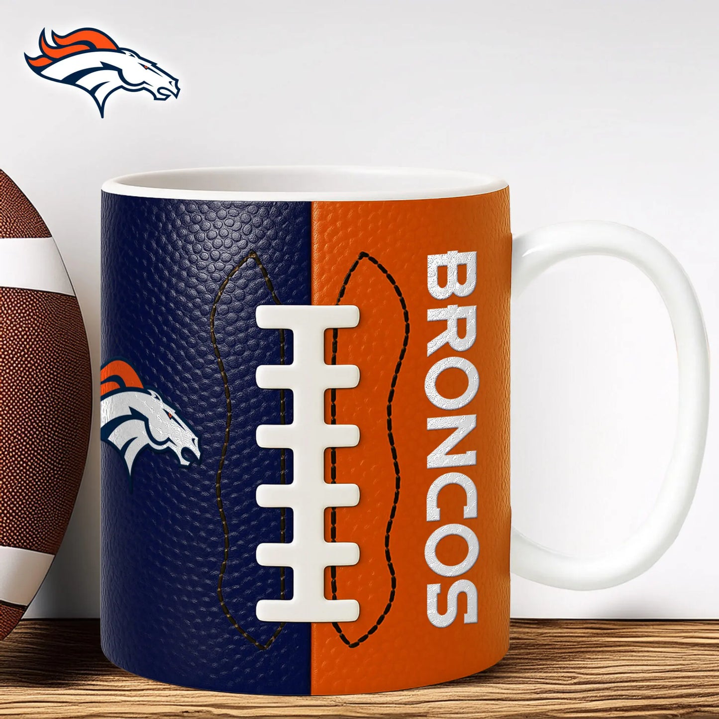Denver Broncos | Premium NFL Split Color Ceramic Mug HI – HuddleStyle.com - Main