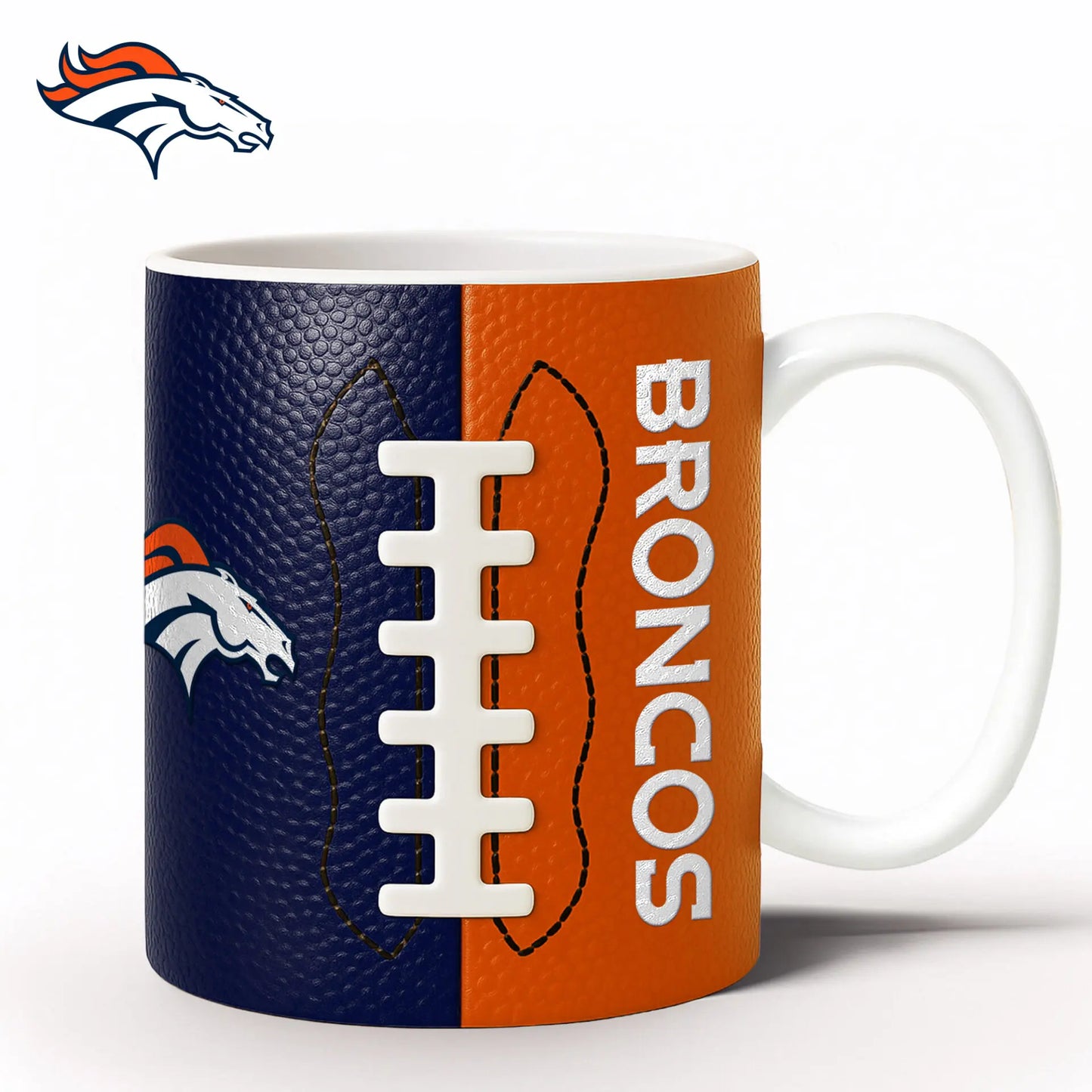 Denver Broncos | Premium NFL Split Color Ceramic Mug HI – HuddleStyle.com - Image 3