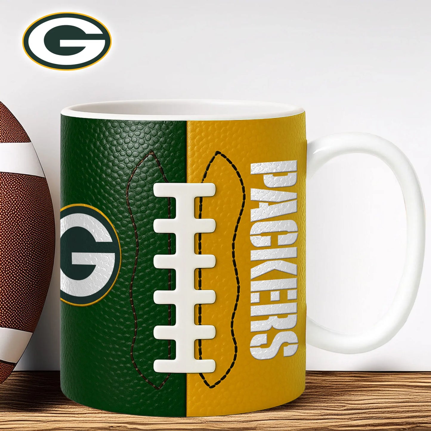 Green Bay Packers | Premium NFL Split Color Ceramic Mug HI – HuddleStyle.com - Main