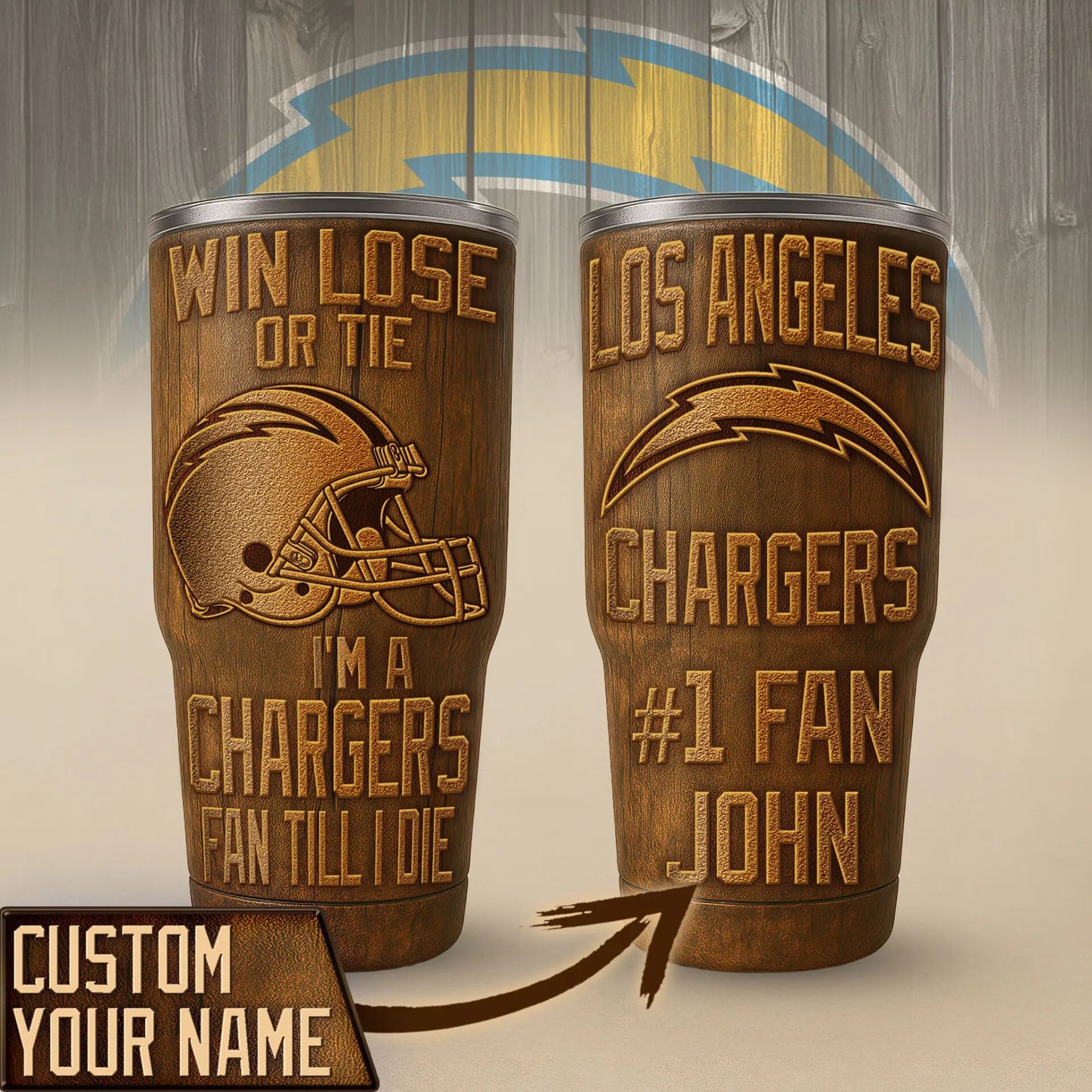 Los Angeles Chargers | PREMIUM TUMBLER TD – HuddleStyle.com - Image 4