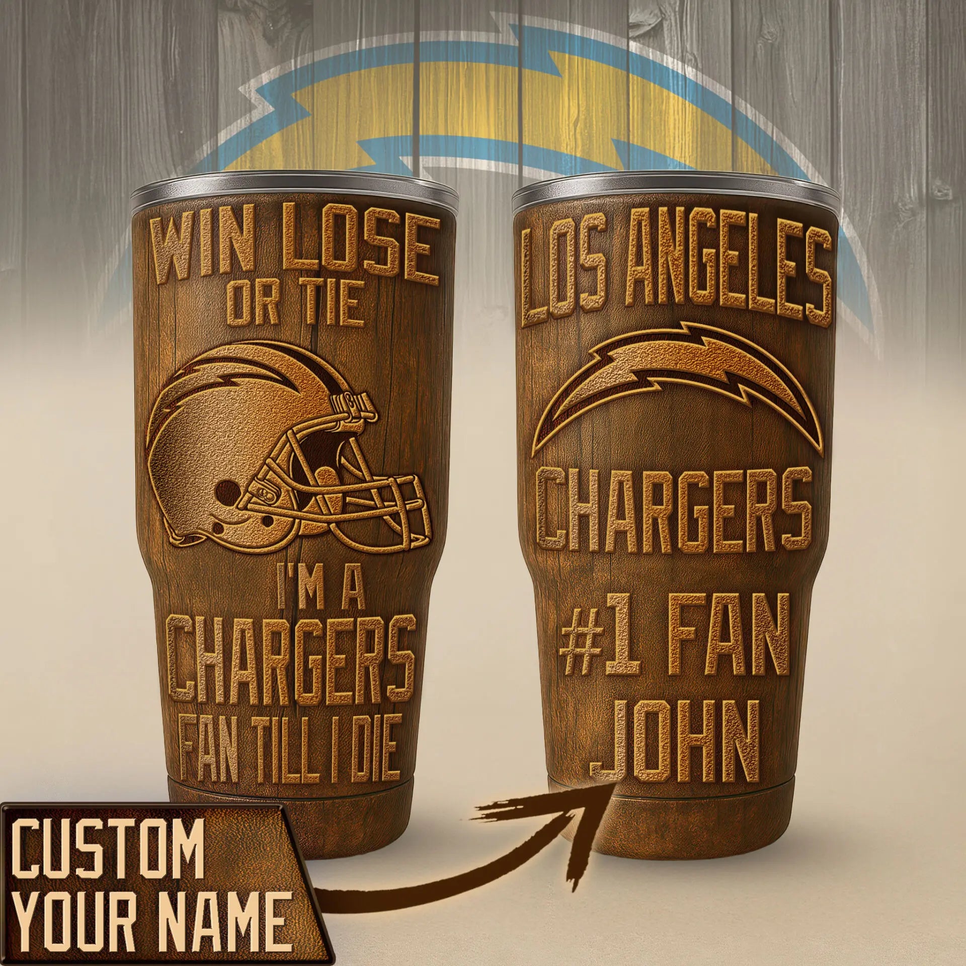 Los Angeles Chargers | PREMIUM TUMBLER TD – HuddleStyle.com - Image 4