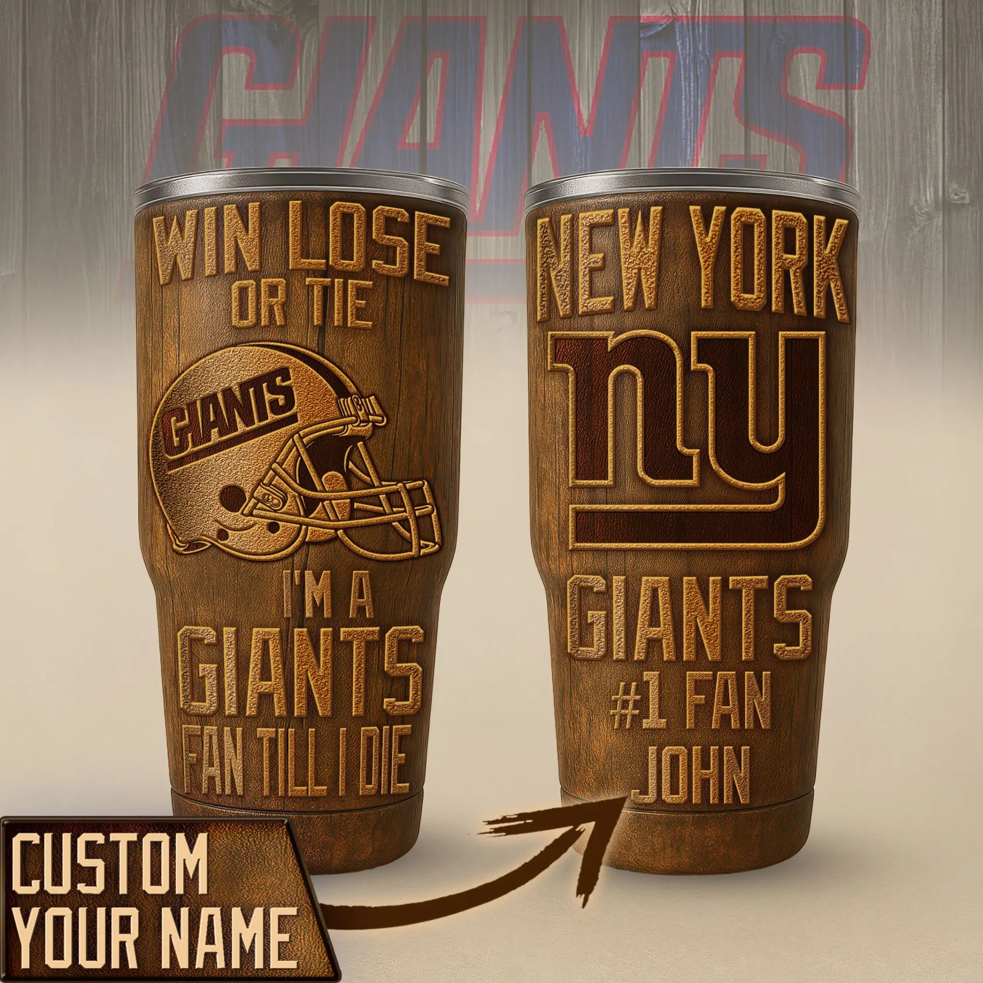 New York Giants | PREMIUM TUMBLER TD – HuddleStyle.com - Image 3