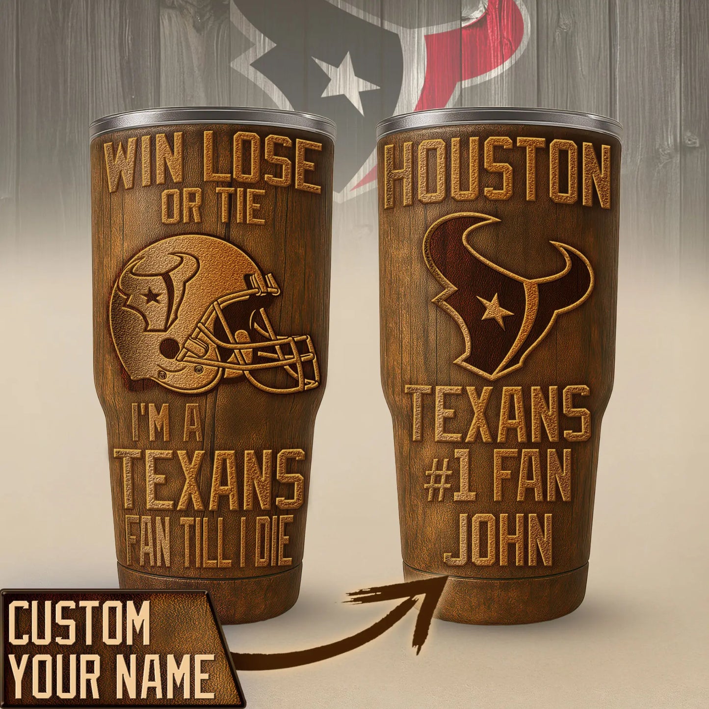 Houston Texans | PREMIUM TUMBLER TD – HuddleStyle.com - Image 3