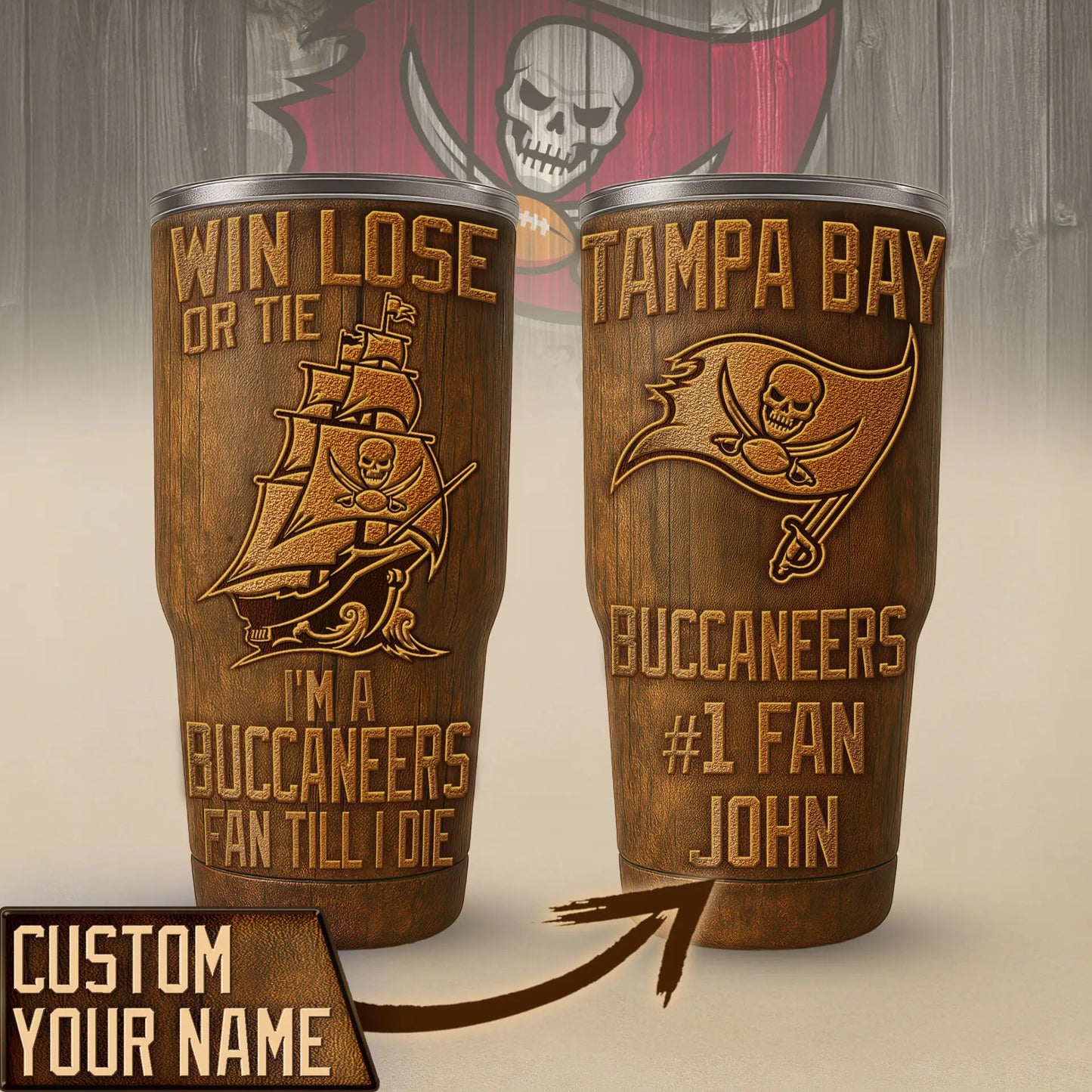 Tampa Bay Buccaneers | PREMIUM TUMBLER TD – HuddleStyle.com - Image 2