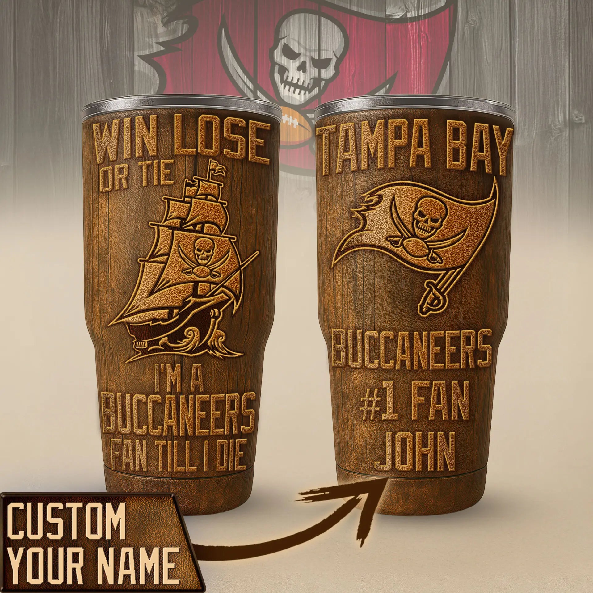 Tampa Bay Buccaneers | PREMIUM TUMBLER TD – HuddleStyle.com - Image 2