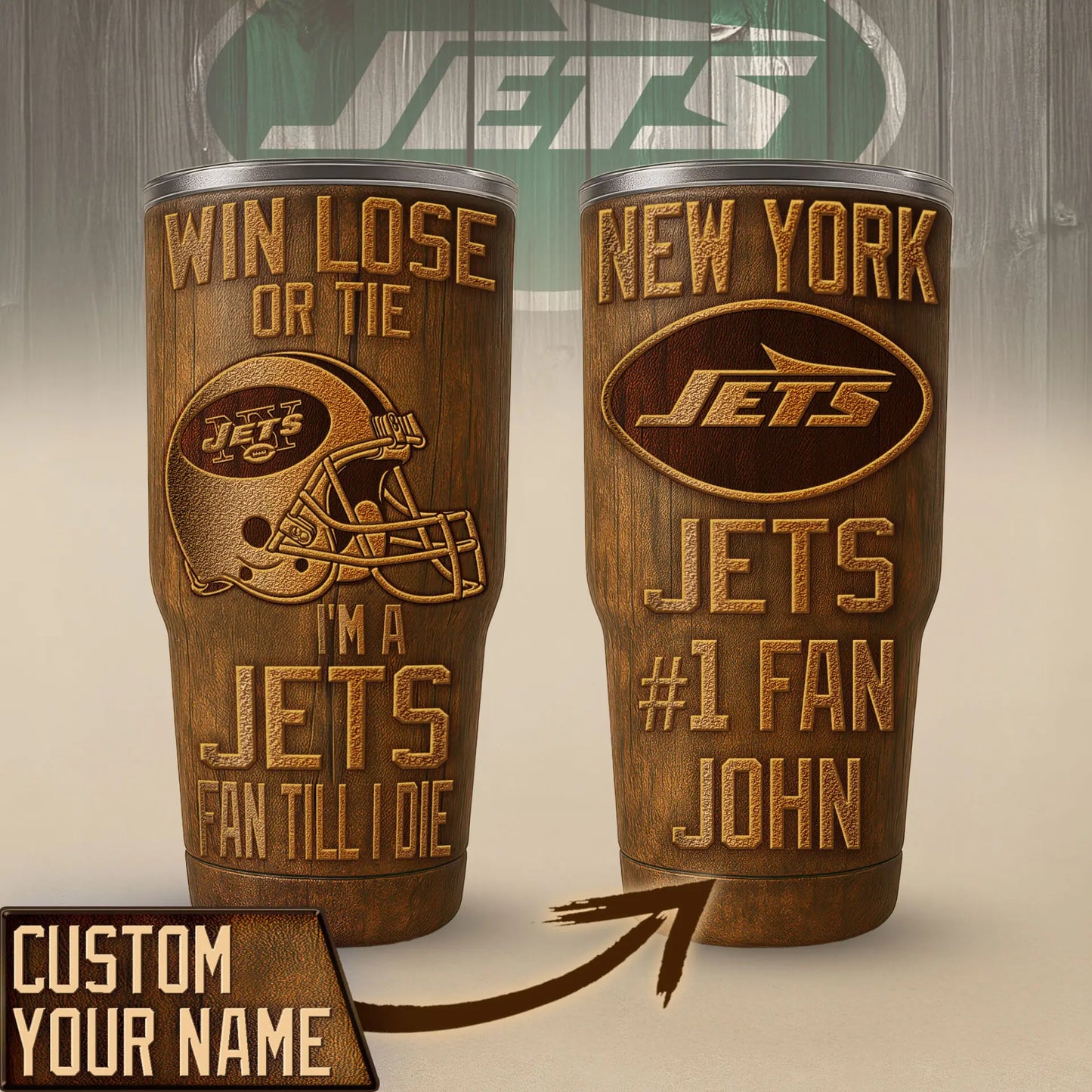 New York Jets | PREMIUM TUMBLER TD – HuddleStyle.com - Image 3