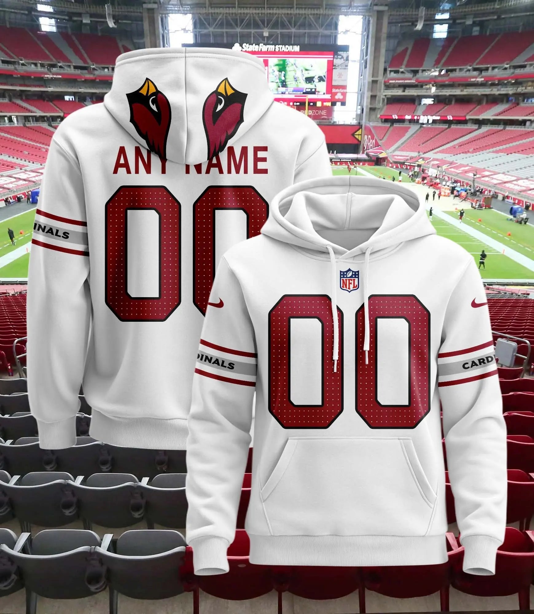 Arizona Cardinals | Hoodie Style Jersey Custom Name And Number – HuddleStyle.com - Main