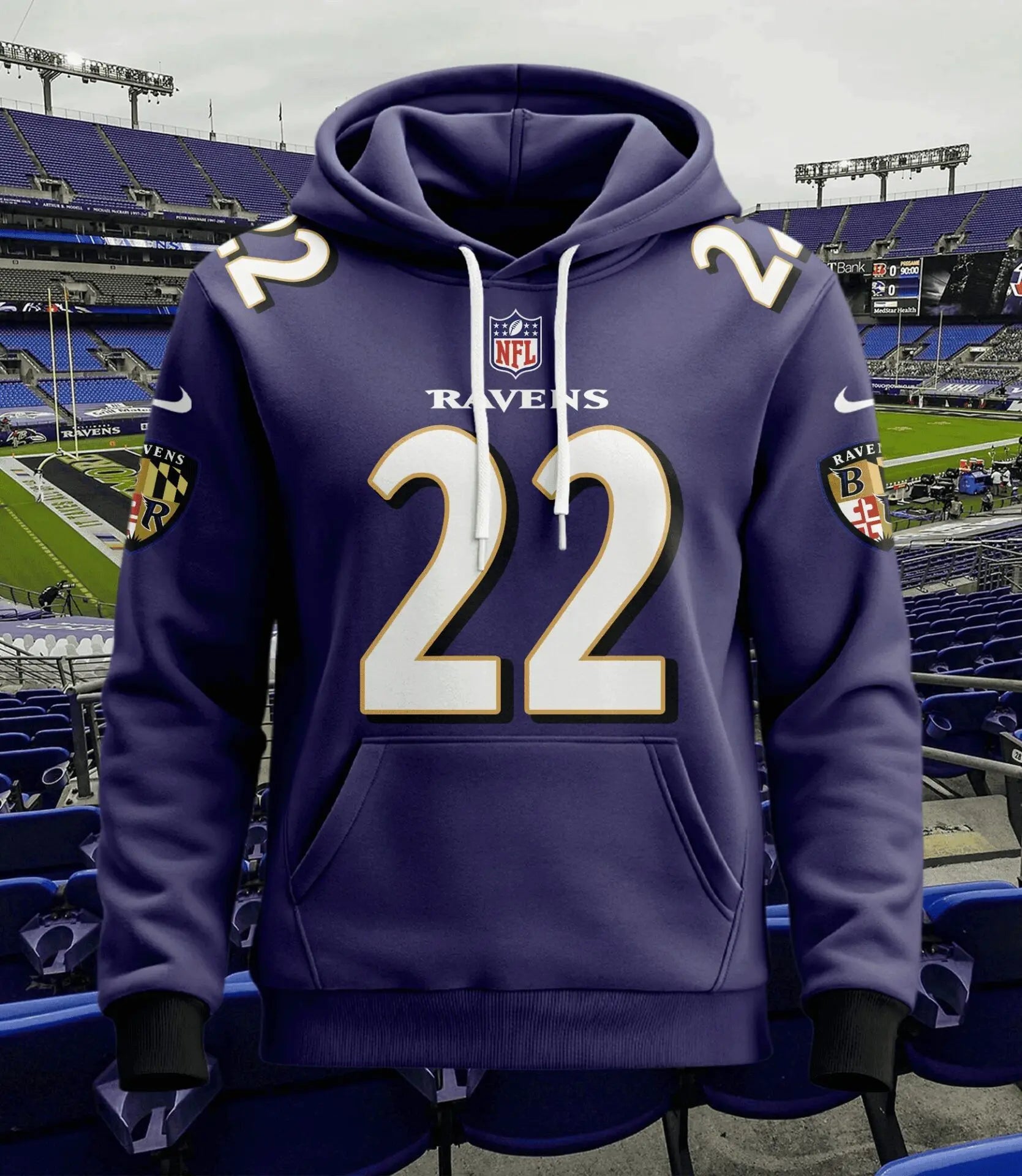 Baltimore Ravens | Hoodie Style Jersey Custom Name And Number – HuddleStyle.com - Image 2