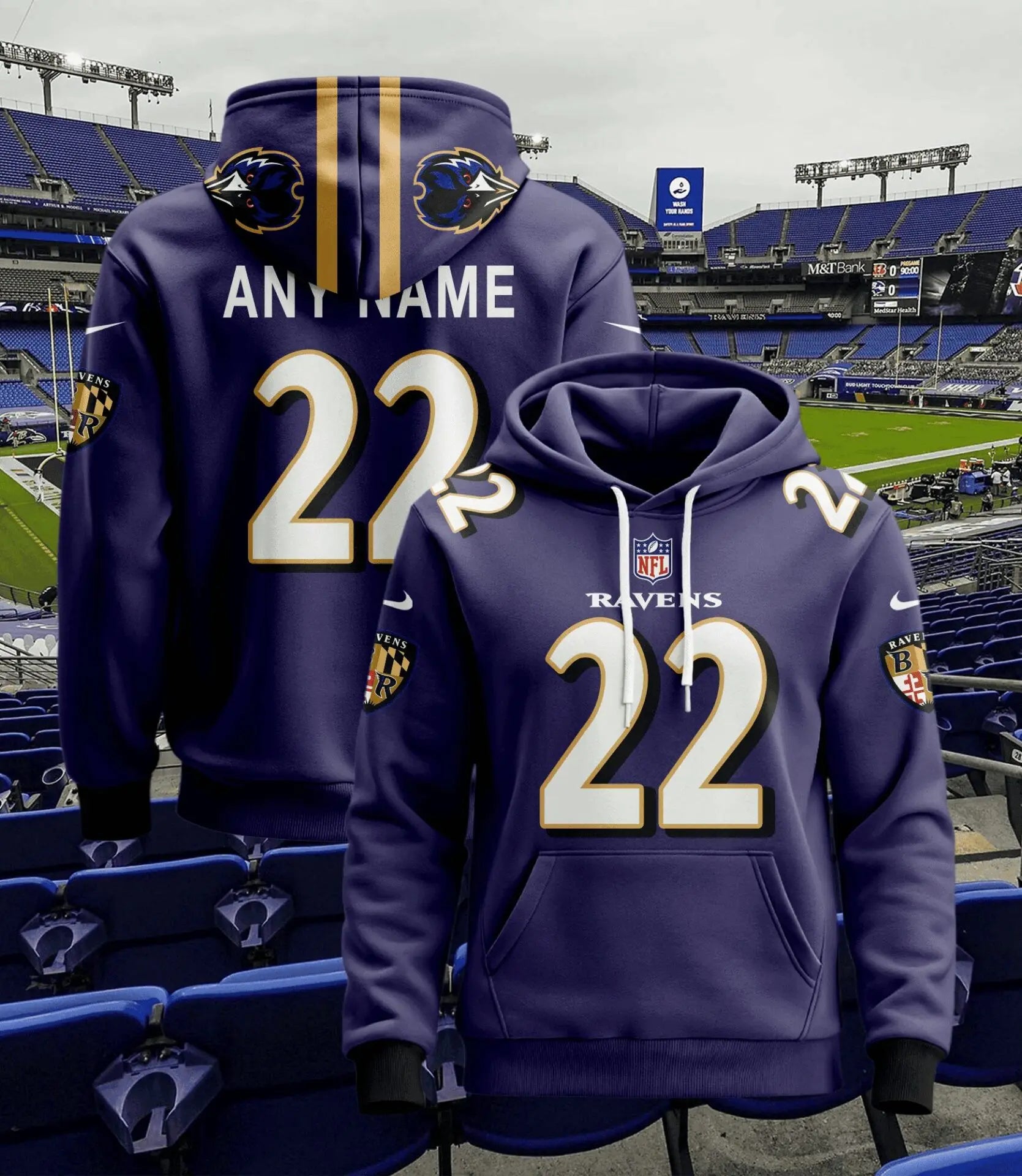 Baltimore Ravens | Hoodie Style Jersey Custom Name And Number – HuddleStyle.com - Main
