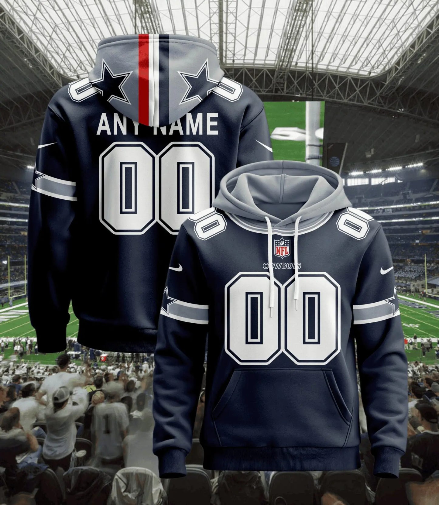Dallas Cowboys | Hoodie Style Jersey Custom Name And Number – HuddleStyle.com - Main
