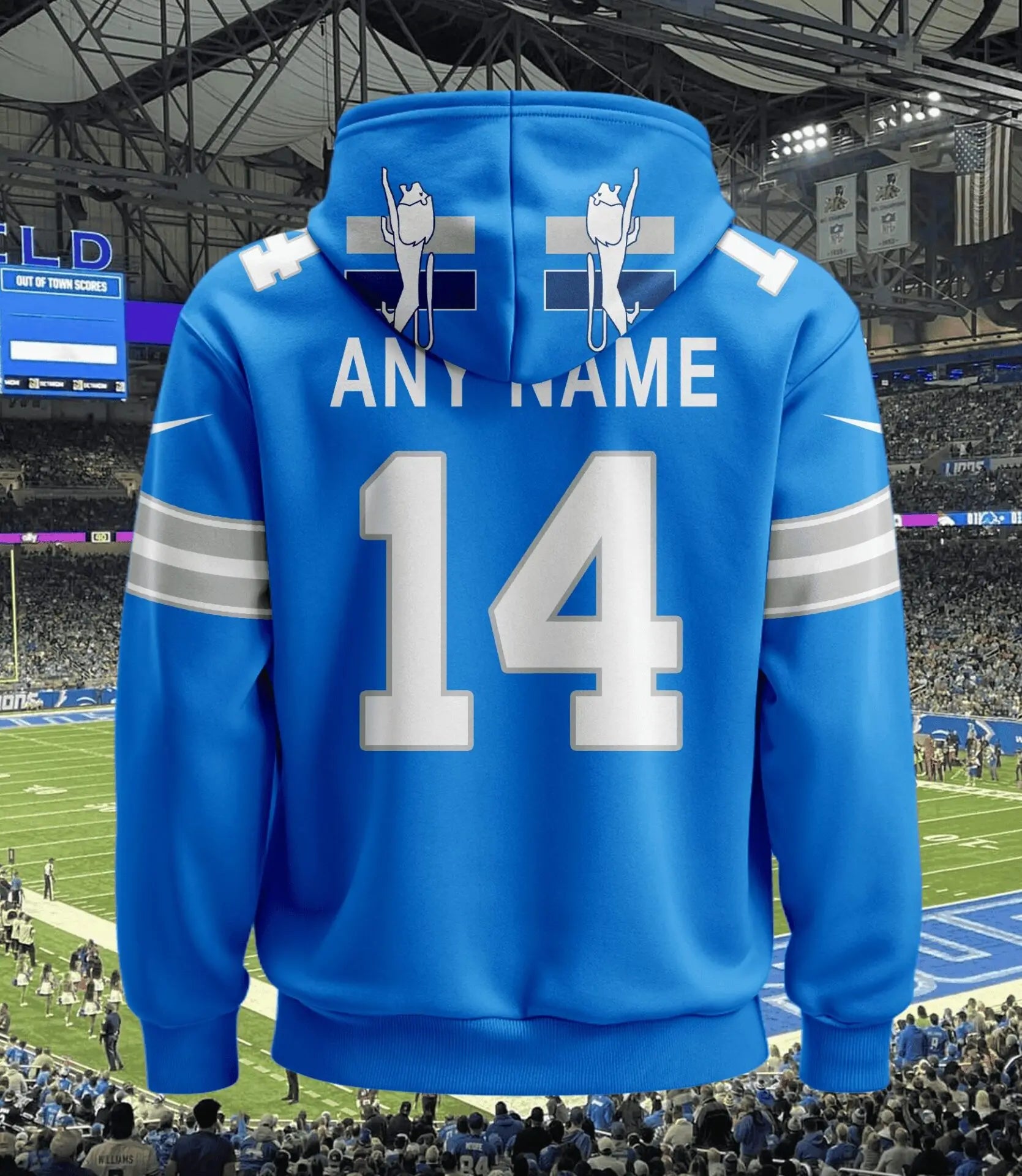 Detroit Lions | Hoodie Style Jersey Custom Name And Number – HuddleStyle.com - Image 2
