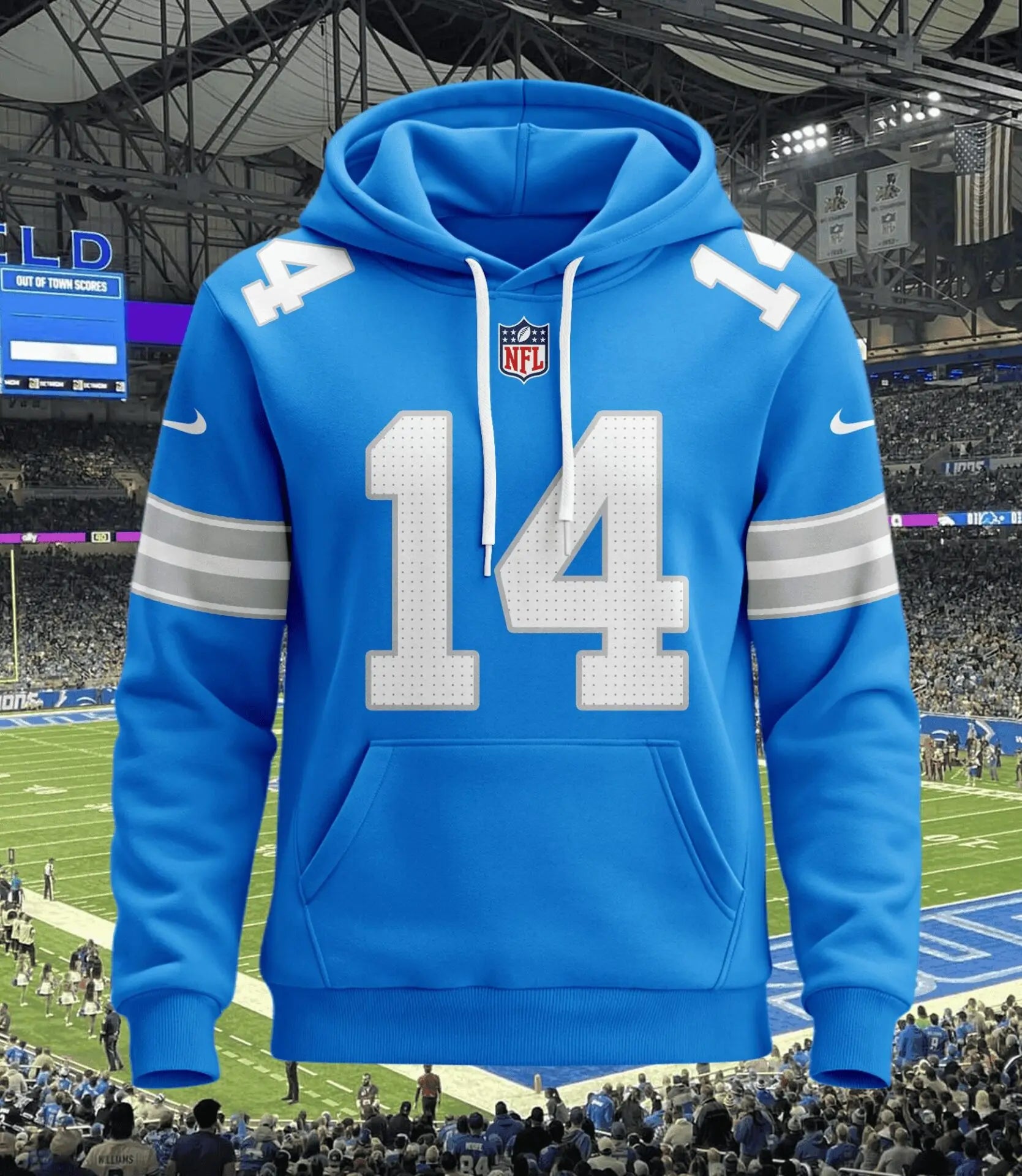 Detroit Lions | Hoodie Style Jersey Custom Name And Number – HuddleStyle.com - Image 2
