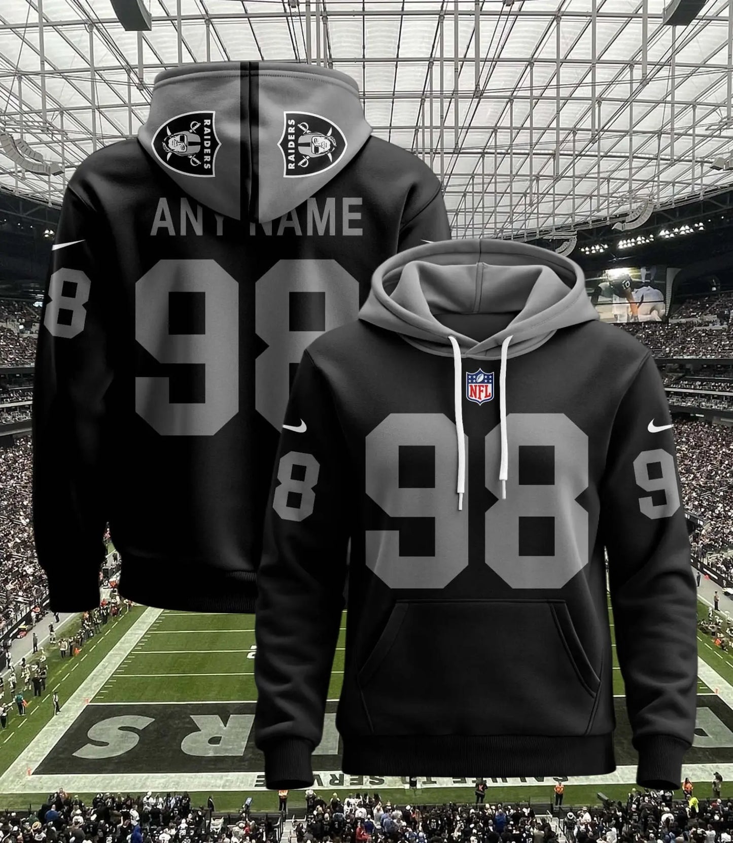 Las Vegas Raiders | Hoodie Style Jersey Custom Name And Number – HuddleStyle.com - Main