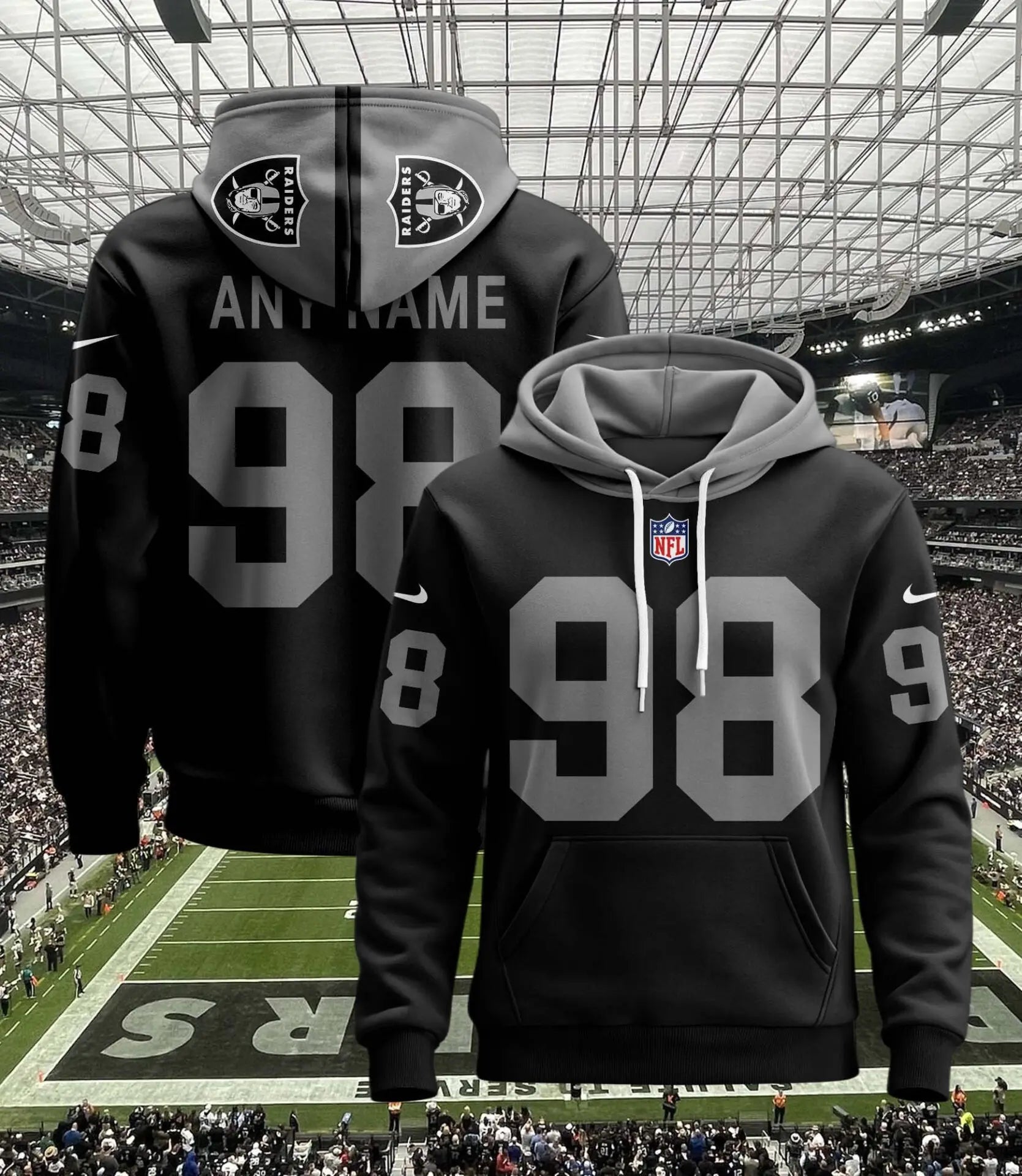 Las Vegas Raiders | Hoodie Style Jersey Custom Name And Number – HuddleStyle.com - Main