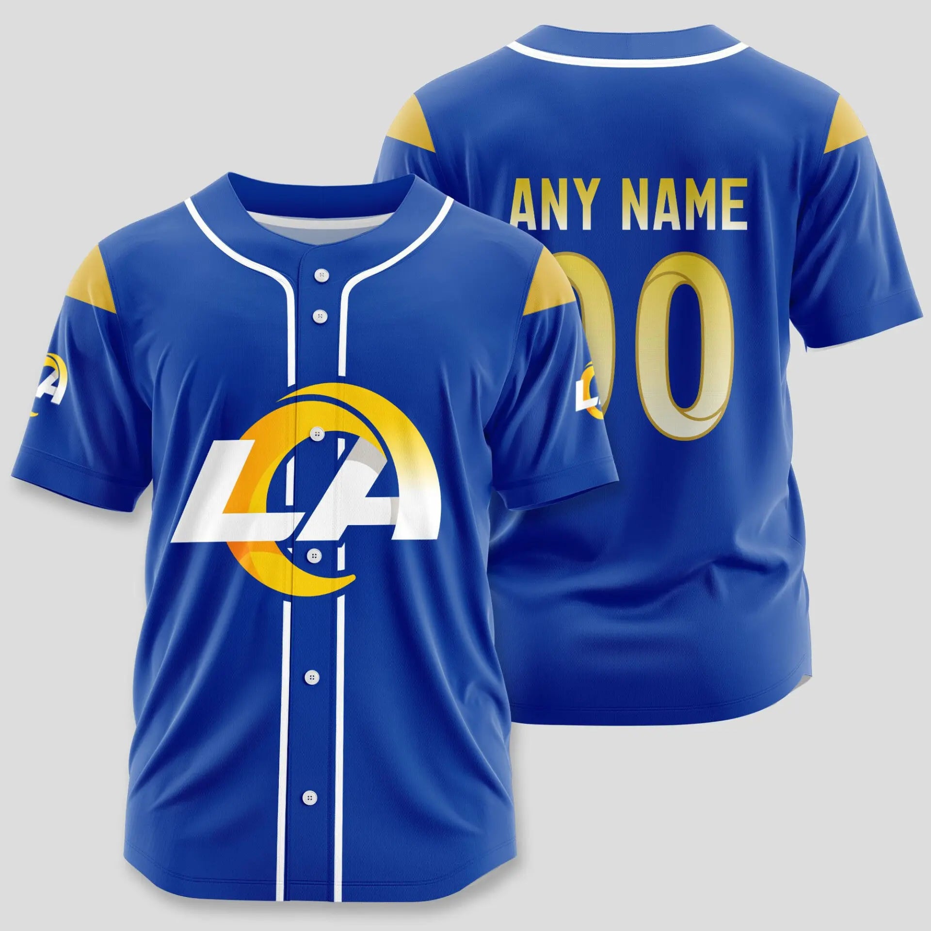 Los Angeles Rams | Classic Baseball Jersey – Customize Your Name & Number, Your Style! – HuddleStyle.com - Main
