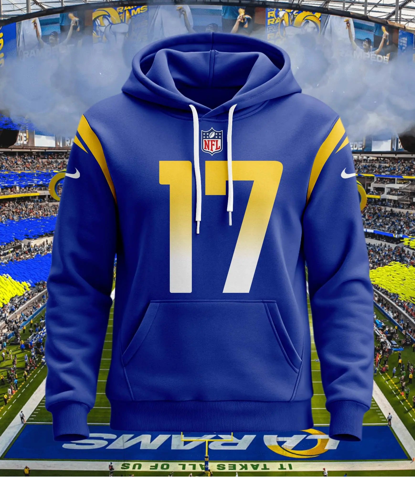 Los Angeles Rams | Hoodie Style Jersey Custom Name And Number – HuddleStyle.com - Image 3