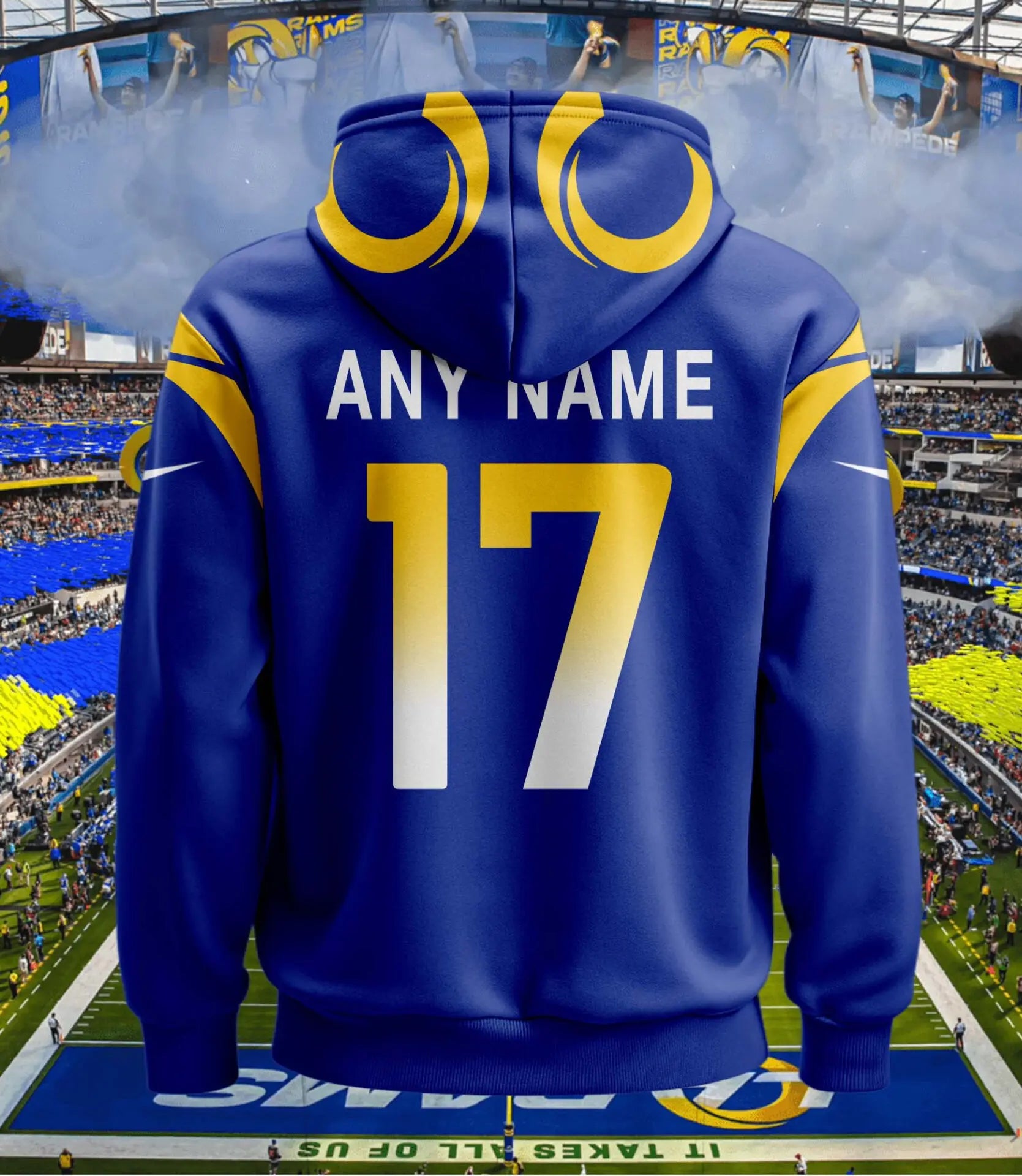 Los Angeles Rams | Hoodie Style Jersey Custom Name And Number – HuddleStyle.com - Main