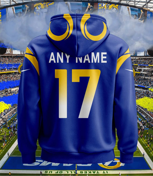 Los Angeles Rams | Hoodie Style Jersey Custom Name And Number – HuddleStyle.com - Main