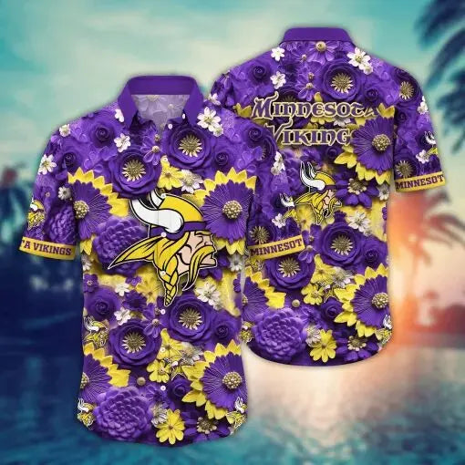 Minnesota Vikings | Hawaii Shirt For Fans, Summer Football Shirt – HuddleStyle.com - Image 3