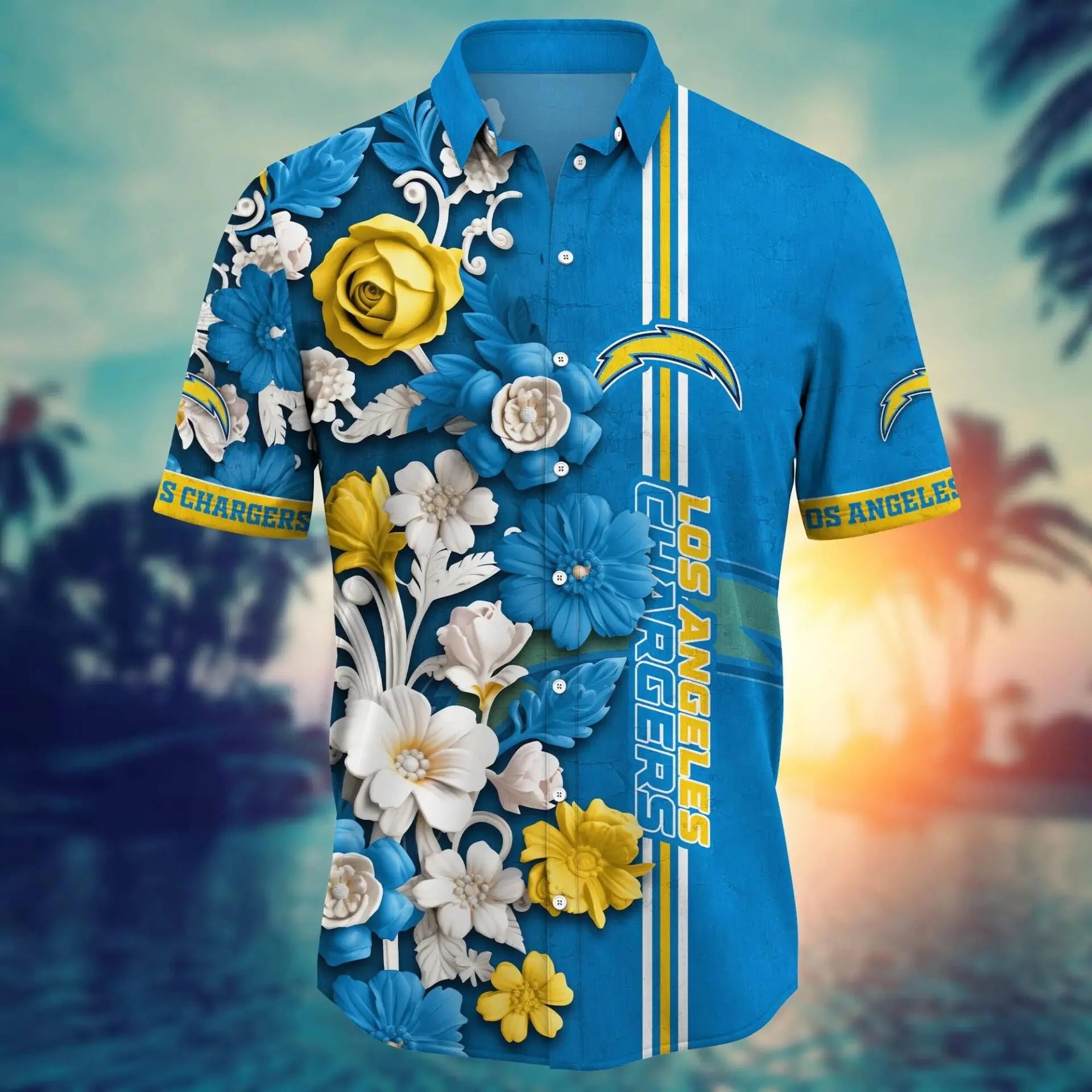 Los Angeles Chargers | Hawaii Shirt For Fans, Summer Football Shirt – HuddleStyle.com - Image 2