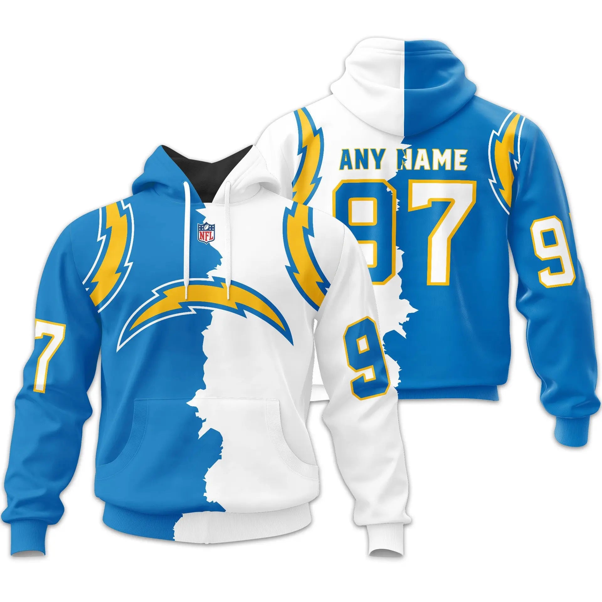 Los Angeles Chargers | Home Mix Away Hoodie – HuddleStyle.com - Main