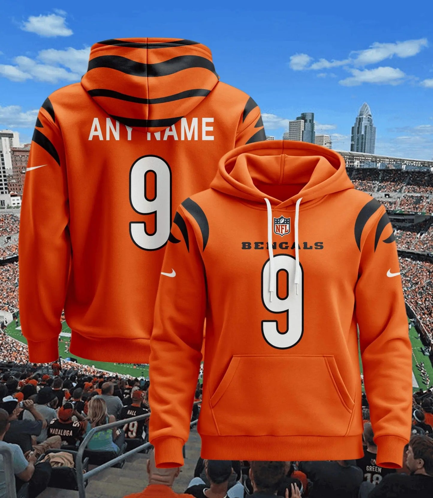 Cincinnati Bengals | Hoodie Style Jersey Custom Name And Number – HuddleStyle.com - Main