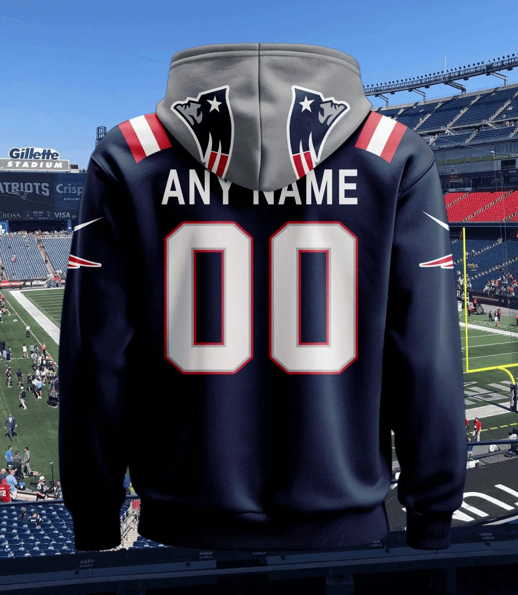 New England Patriots | Hoodie Style Jersey Custom Name And Number – HuddleStyle.com - Image 3