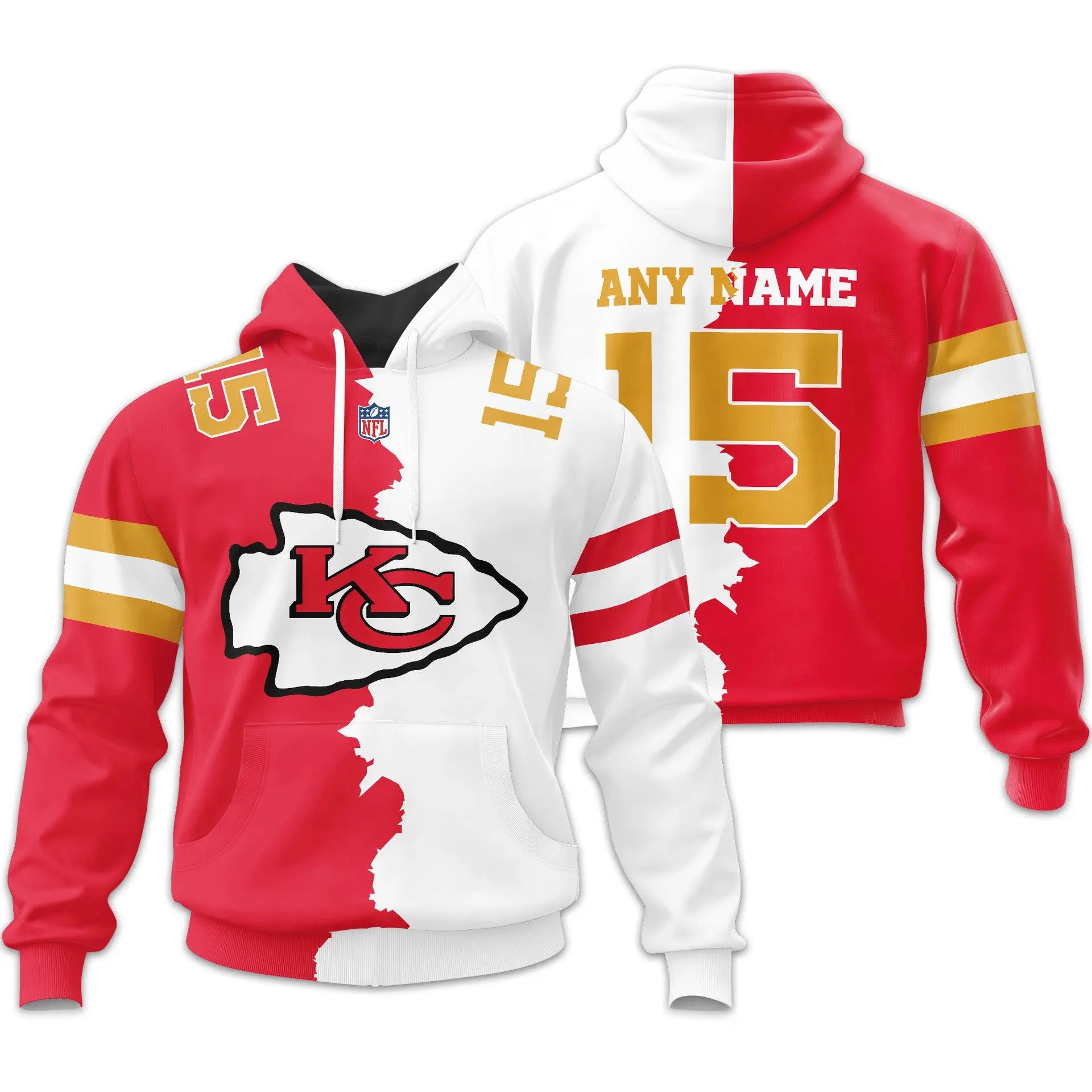 Kansas City Chiefs | Home Mix Away Hoodie – HuddleStyle.com - Main