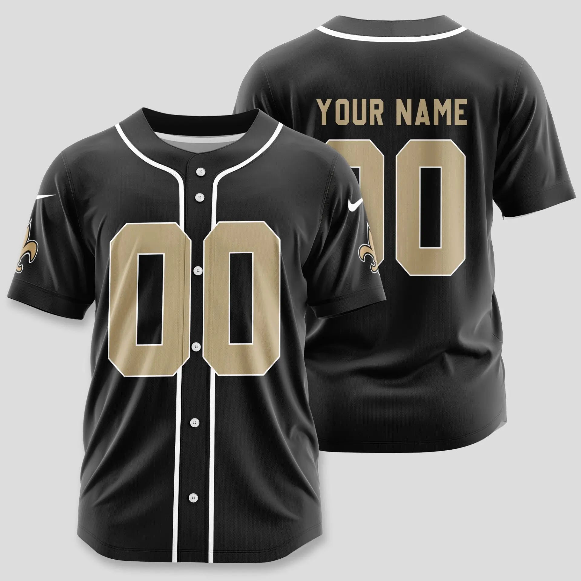 New Orleans Saints | Classic Baseball Jersey – Customize Your Name & Number, Your Style! – HuddleStyle.com - Main