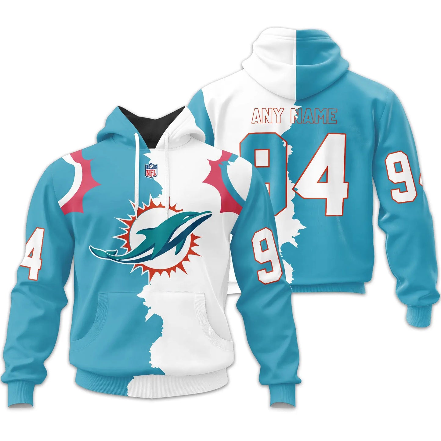 Miami Dolphins | Home Mix Away Hoodie – HuddleStyle.com - Main