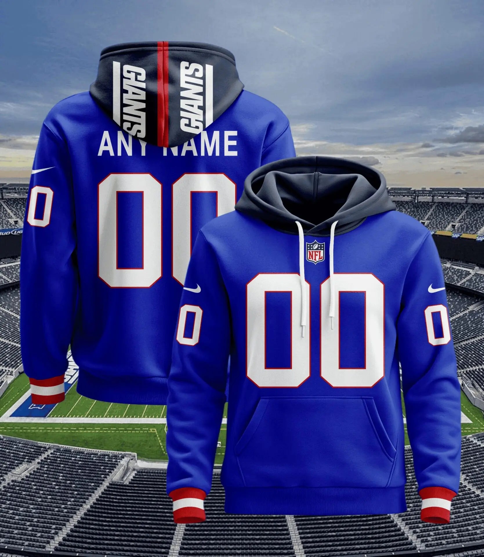 New York Giants | Hoodie Style Jersey Custom Name And Number – HuddleStyle.com - Image 2