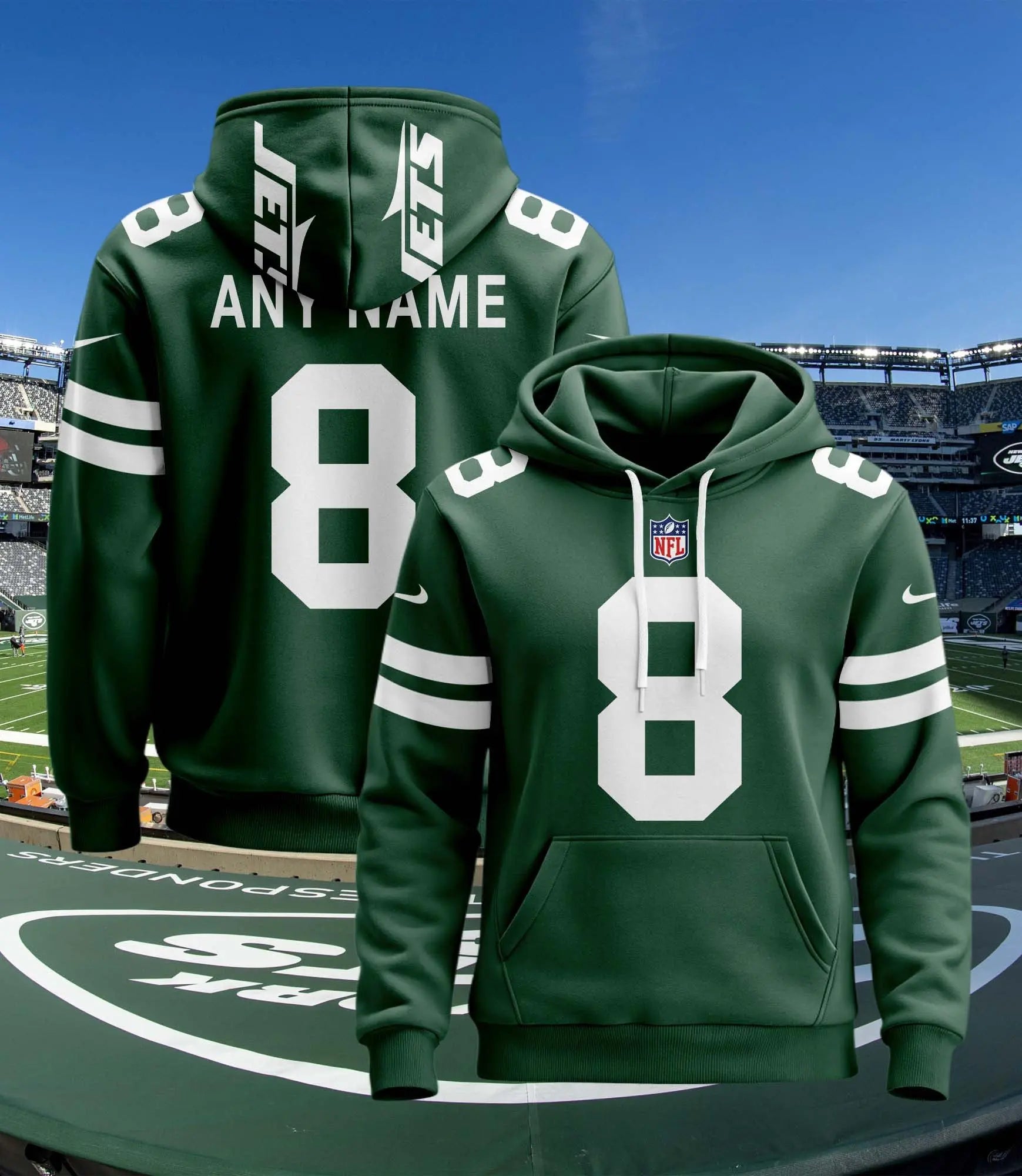 New York Jets | Hoodie Style Jersey Custom Name And Number – HuddleStyle.com - Image 2