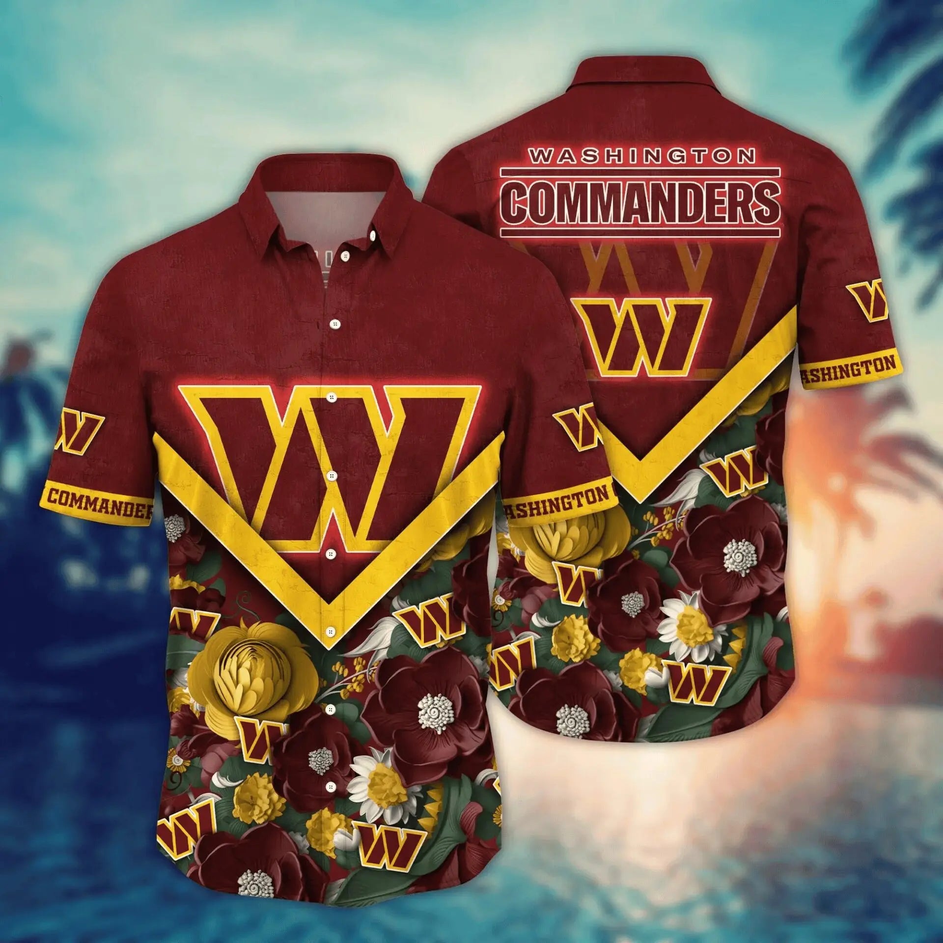 Washington Commanders | Hawaii Shirt For Fans, Summer Football Shirt – HuddleStyle.com - Main