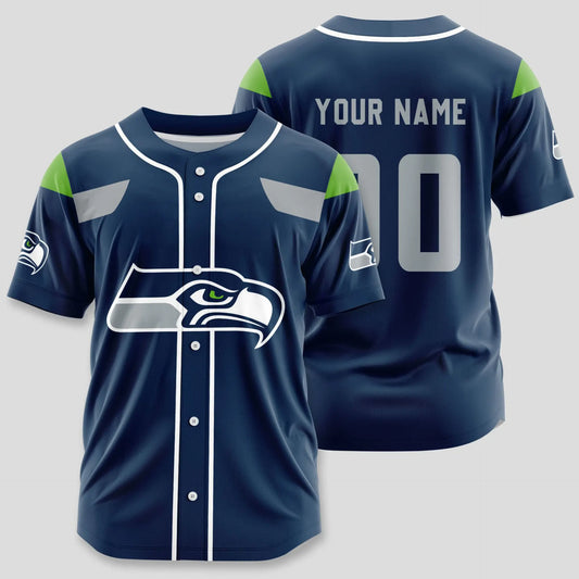Seattle Seahawks | Classic Baseball Jersey – Customize Your Name & Number, Your Style! – HuddleStyle.com - Main