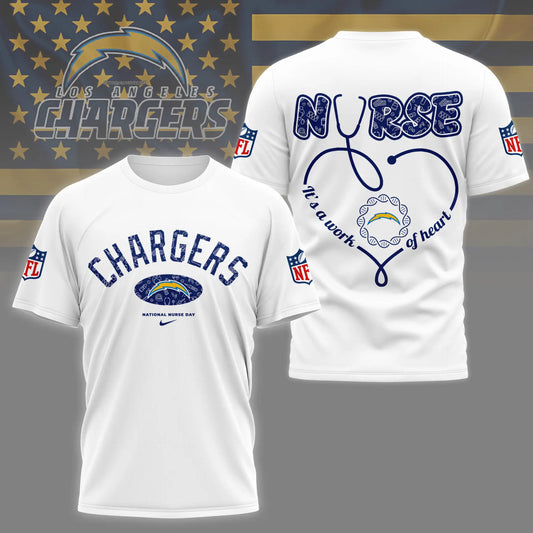 Los Angeles Chargers | PREMIUM 3D NURSE APPRECIATION DAY SHIRT NY – HuddleStyle.com - Main
