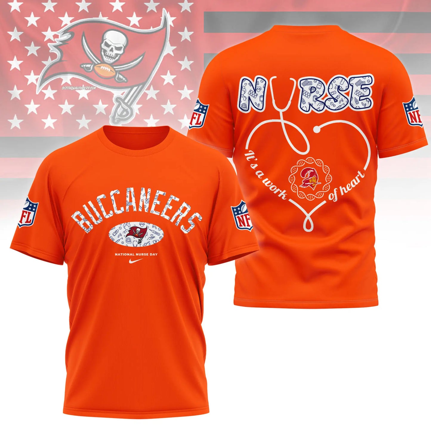 Tampa Bay Buccaneers | PREMIUM 3D NURSE APPRECIATION DAY SHIRT NY – HuddleStyle.com - Image 4