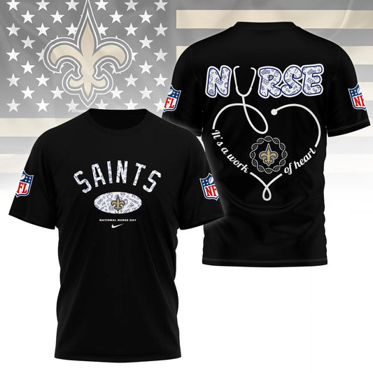 New Orleans Saints | PREMIUM 3D NURSE APPRECIATION DAY SHIRT NY – HuddleStyle.com - Main