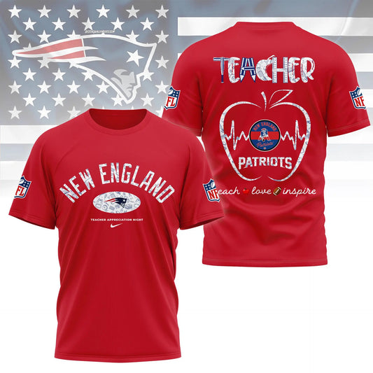 New England Patriots |PREMIUM 3D TEACHER APPRECIATION DAY SHIRT NY – HuddleStyle.com - Main