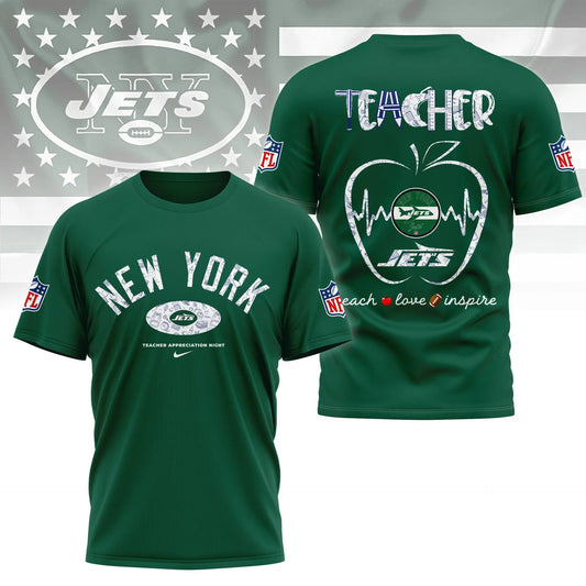 New York Jets |PREMIUM 3D TEACHER APPRECIATION DAY SHIRT NY – HuddleStyle.com - Main