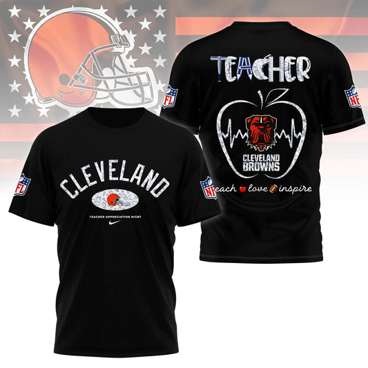 Cleveland Browns |PREMIUM 3D TEACHER APPRECIATION DAY SHIRT NY – HuddleStyle.com - Main
