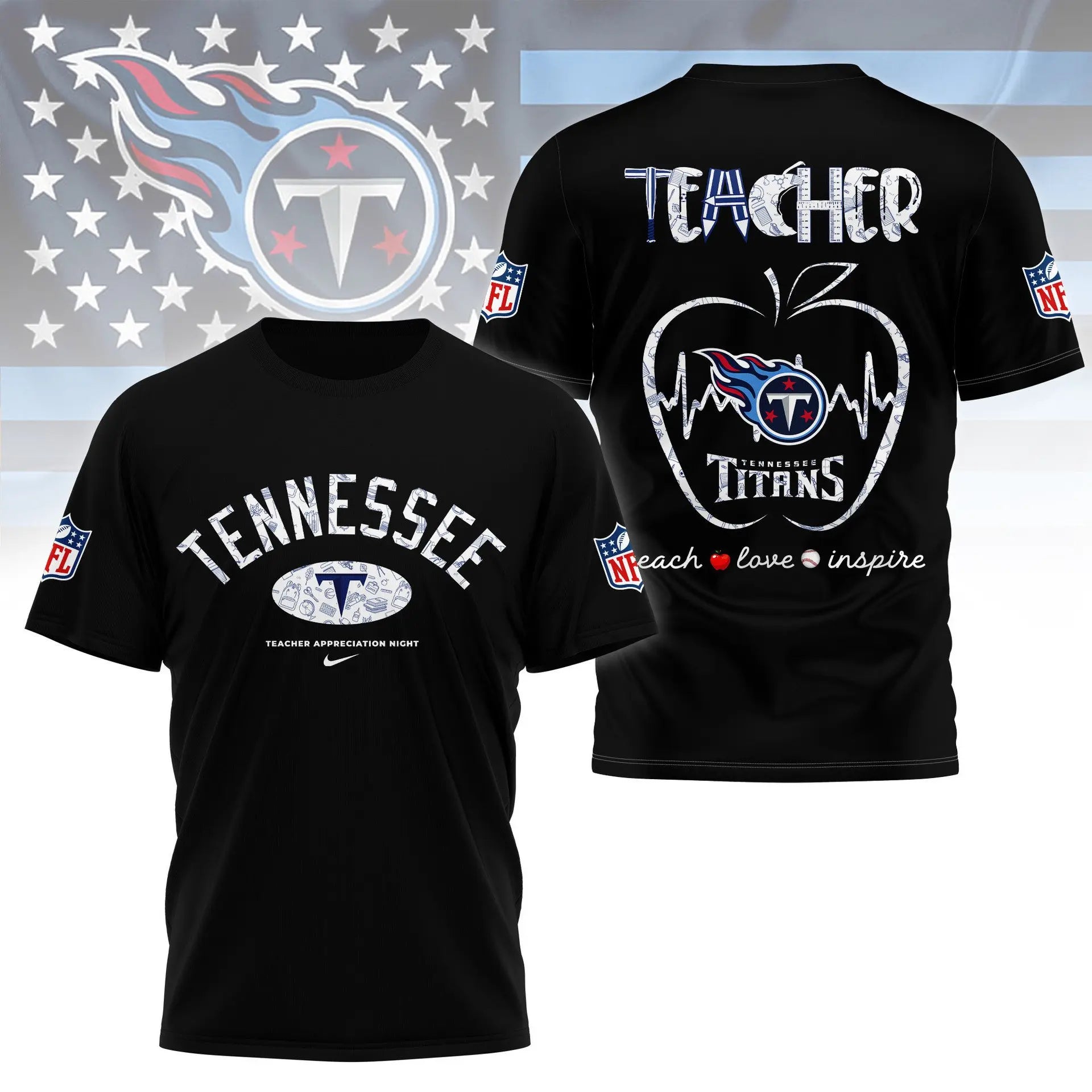Tennessee Titans |PREMIUM 3D TEACHER APPRECIATION DAY SHIRT NY – HuddleStyle.com - Image 5