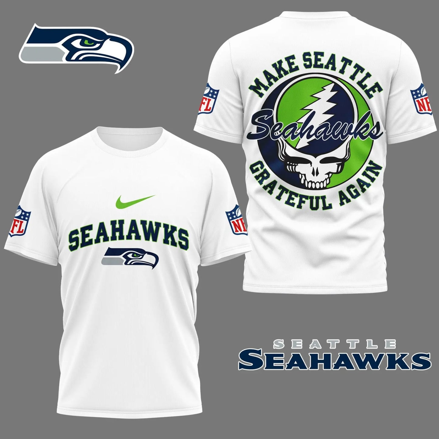 Seattle Seahawks | Premium Grateful Game Day 3D Shirt NY – HuddleStyle.com - Image 4