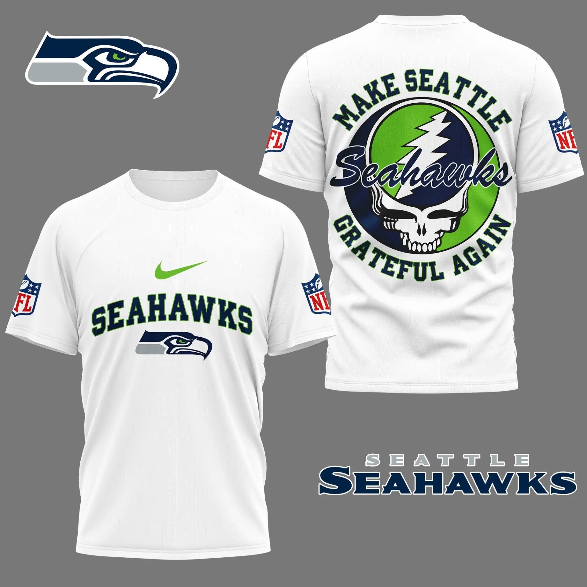 Seattle Seahawks | Premium Grateful Game Day 3D Shirt NY – HuddleStyle.com - Image 4